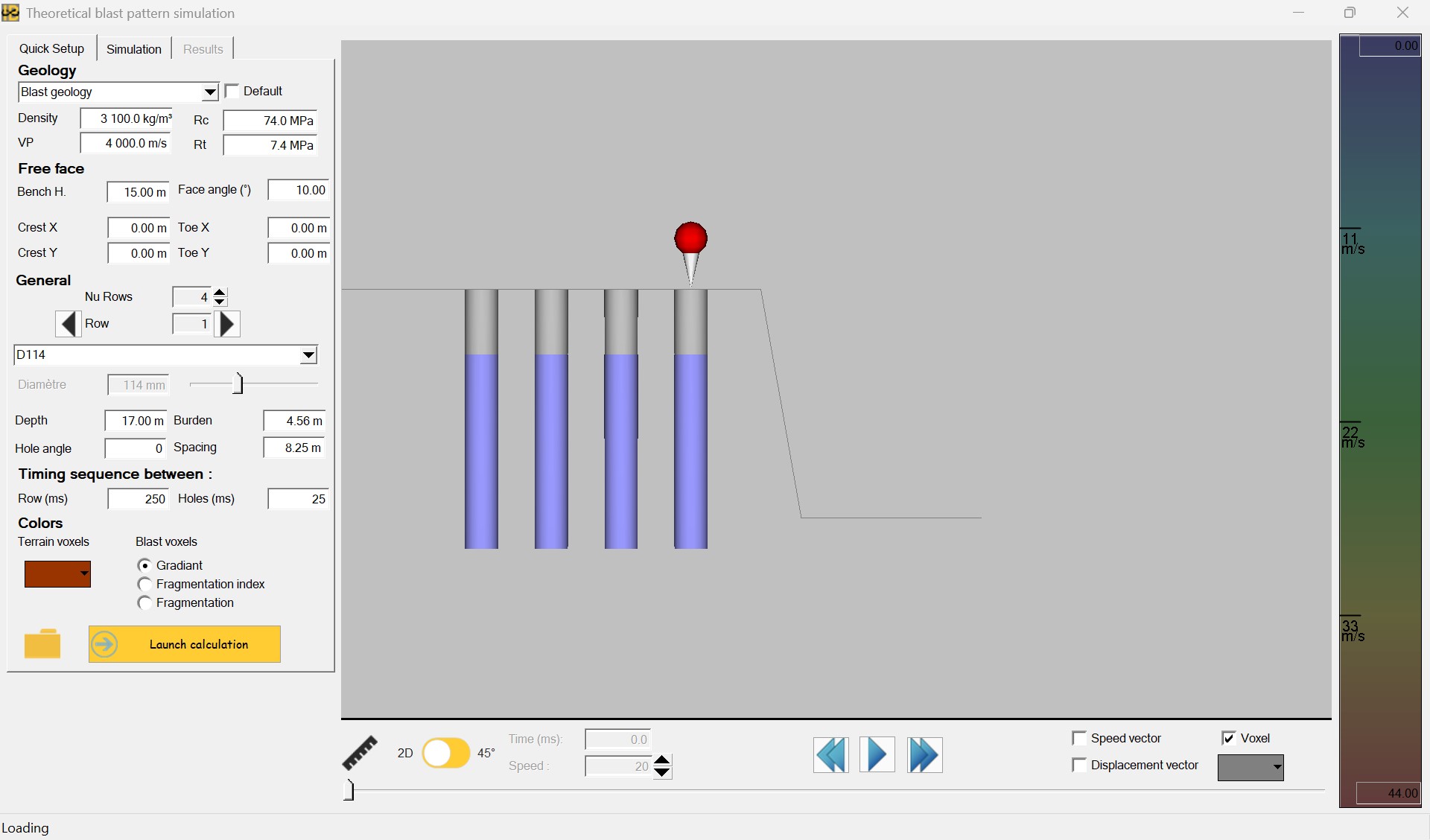 Muckpile shape simulation